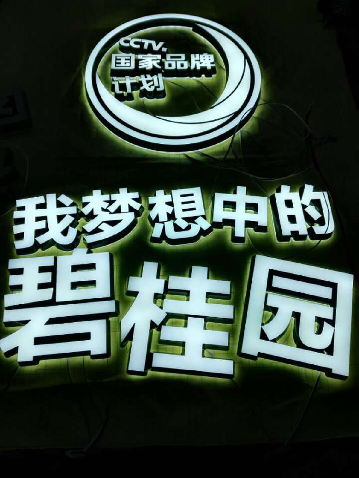成都碧桂园招牌制作迷你字灯光测试